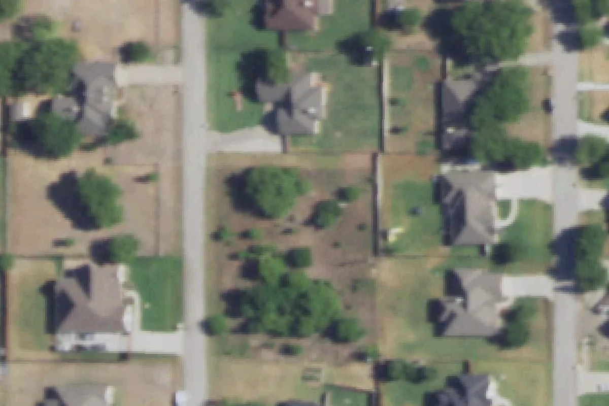 Aerial view of Fort Worth lot 1 area, July 2022