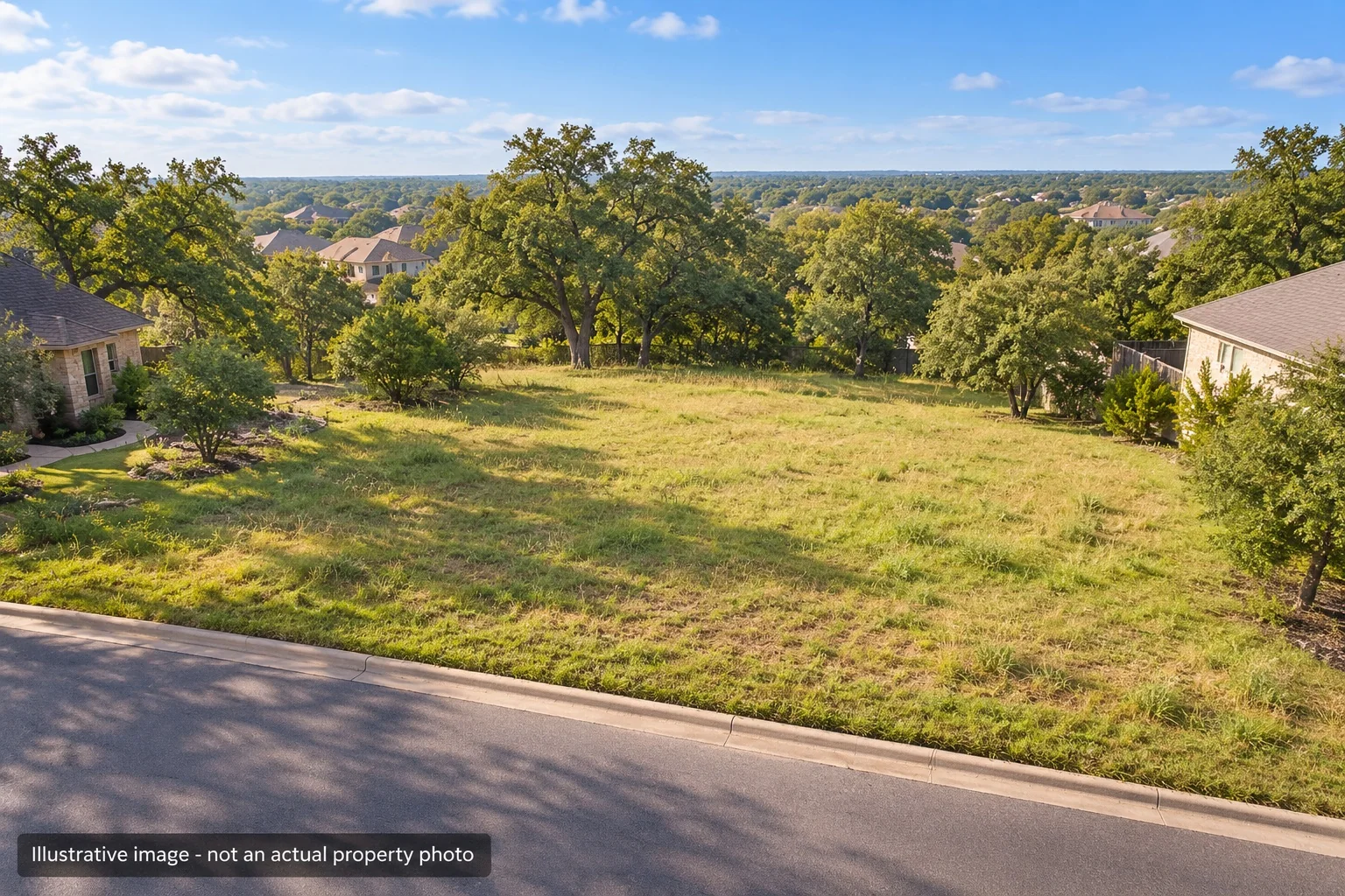 Illustrative view of Fort Worth lot 2. Not an actual property photo.
